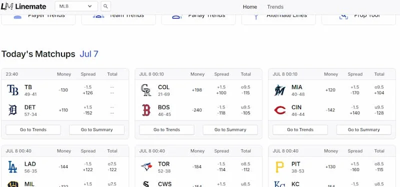 Linemate baseball software