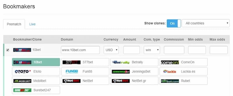 BetBurger Customizable Bookmaker Links 