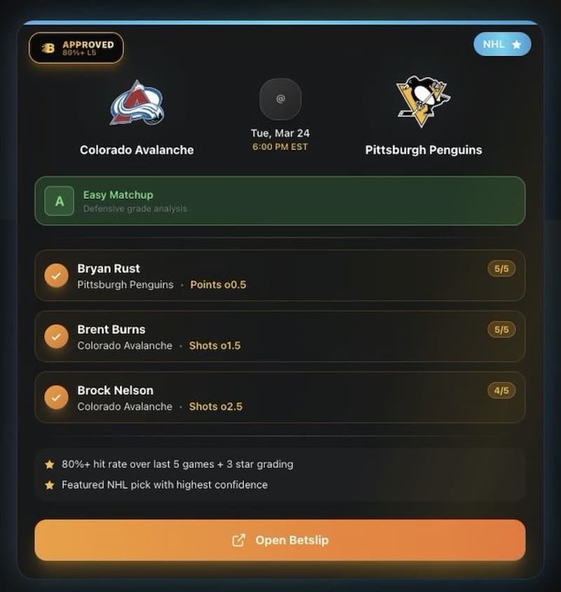 Betalytics EVIE Instant Parlay Bot Feature
