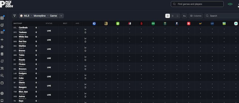 Pick The Odds Odds Screen
