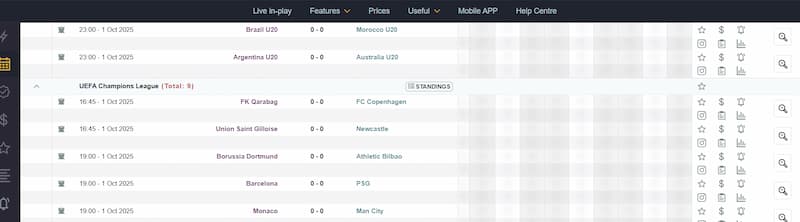 StatisticsSports Schedule and dashboard