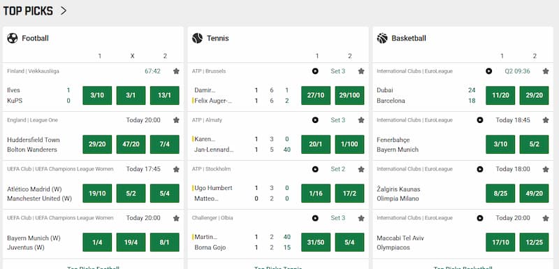 Unibet Sports Markets