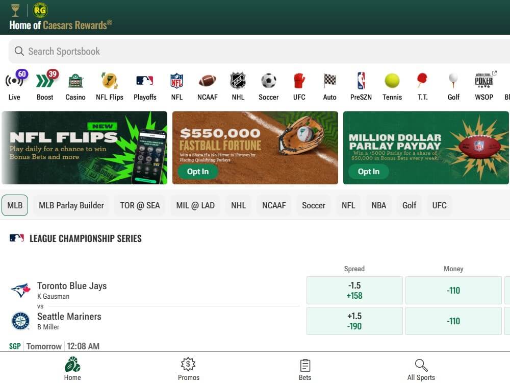 caesars sportsbook bonus bets usa betting