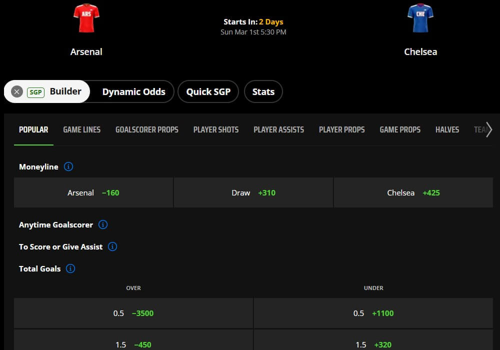 draftkings sgp builder parlay sgpx props betting usa sportsbook