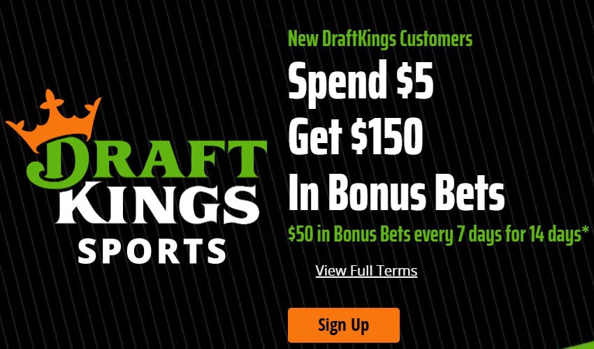 draftkings welcome bonus 150 spend 5 newcomer sign up offer