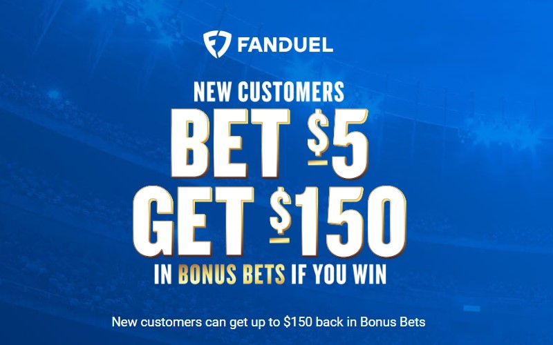 fanduel welcome bonus bets offer 150 bet 5