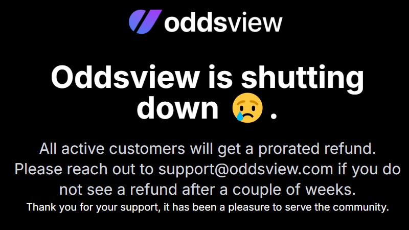 oddsview defunct shut down troubleshoot