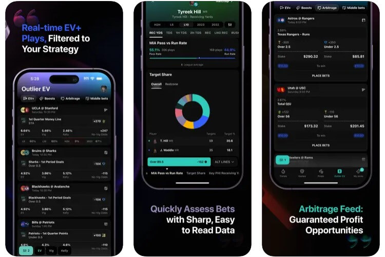 outlier bet arbitrage feed tools features usa betting software