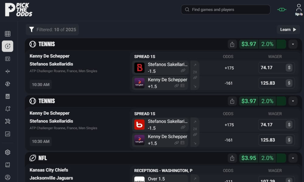 pick the odds arbitrage software betting tool bet