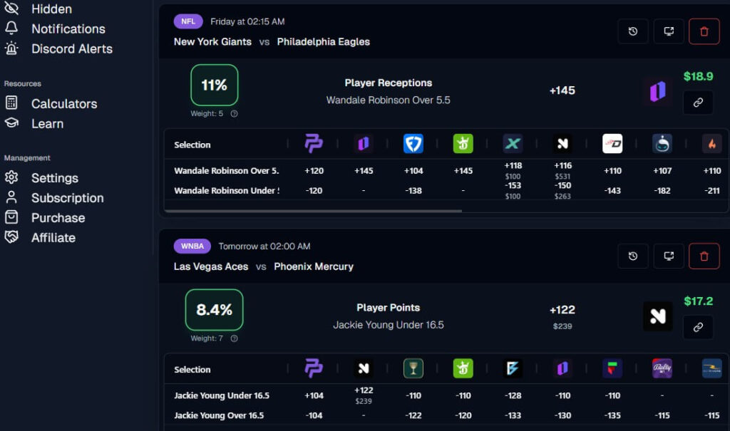 prop professor ev betting value software tool