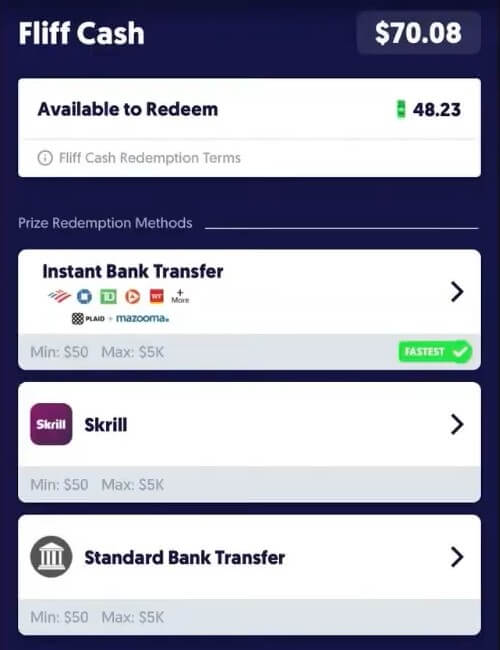 social sportsbook redemption gift card money rewards withdrawal bank