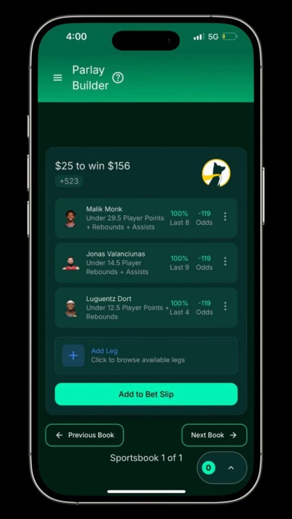 SmartBettor Parlay Builder