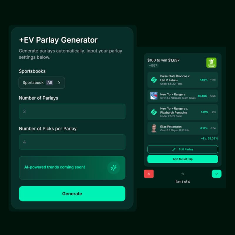 Smartbettor +EV parlay generator