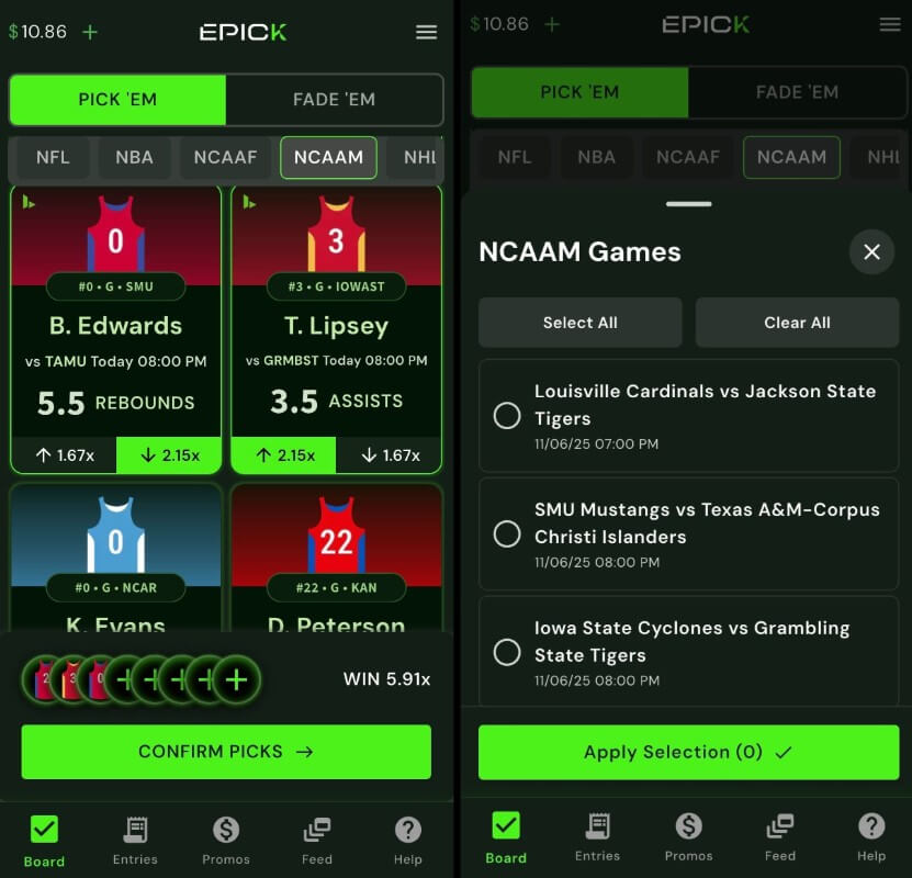 epick fantasy sports dfs p2p peer betting sports usa