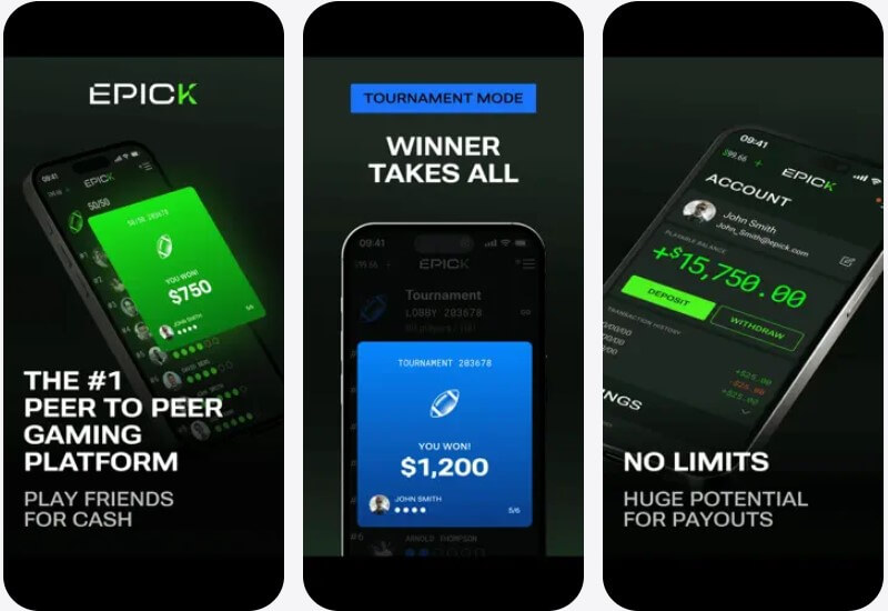 epick fantasy sports peer to peer betting app