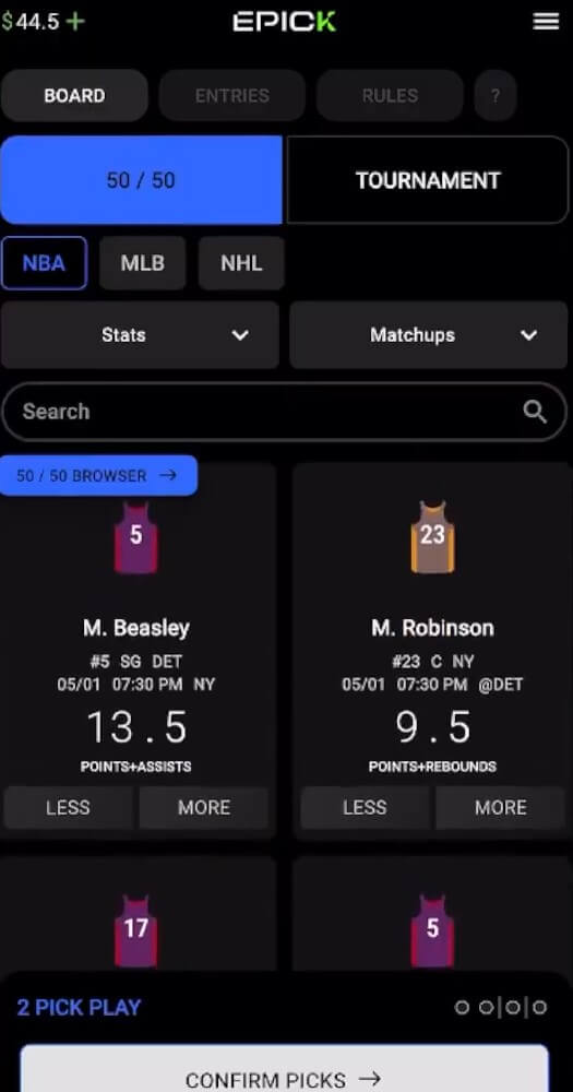 epick fantasy sports peer to peer betting dfs picks pick em fade em