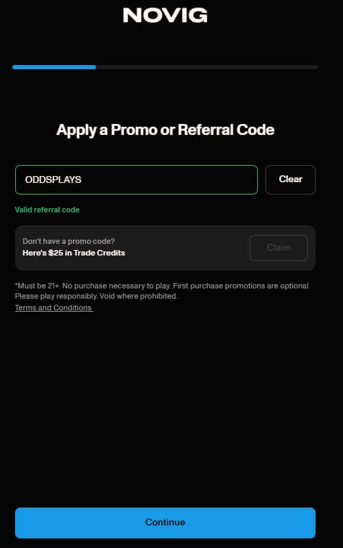 novig oddsplays promo code sign up get 25 prediction market welcome bonus