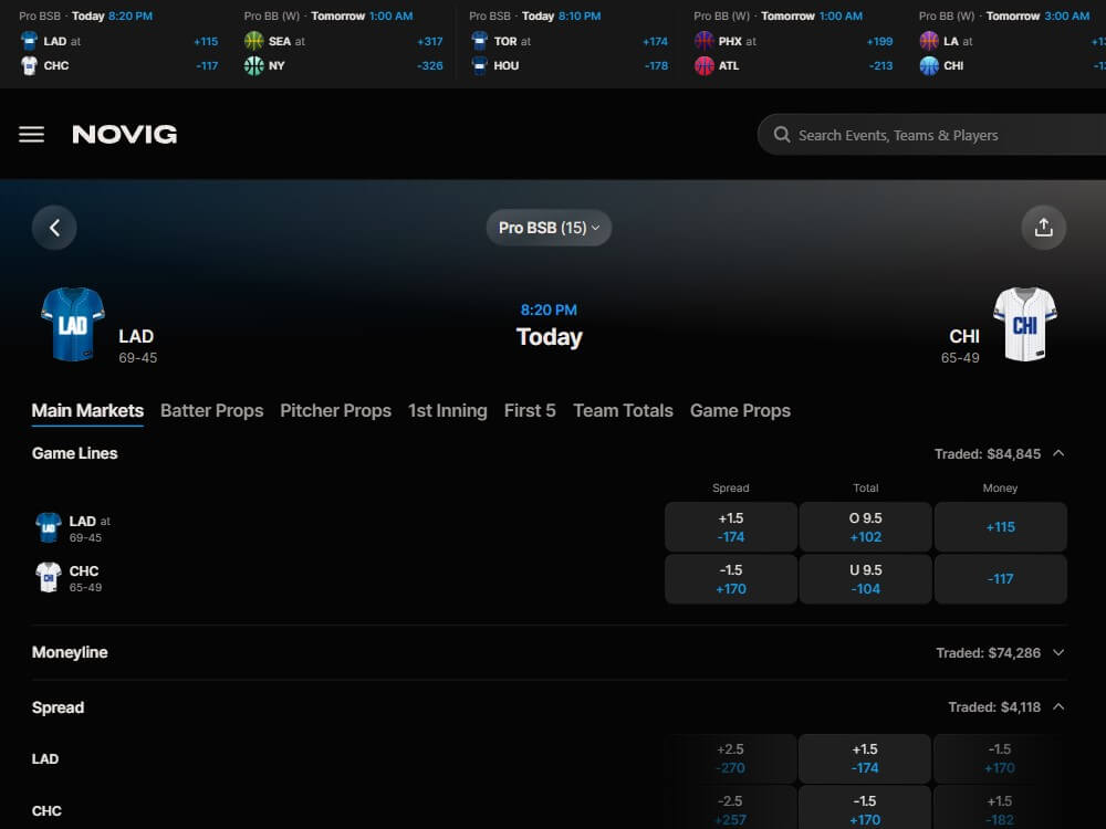 novig prediction market betting app trade contract mlb peer to peer