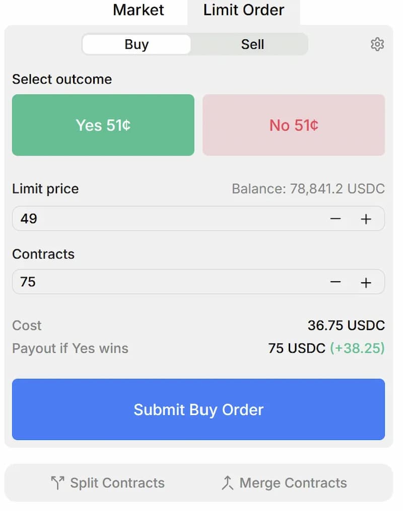 Limitless Exchange Limit Orders