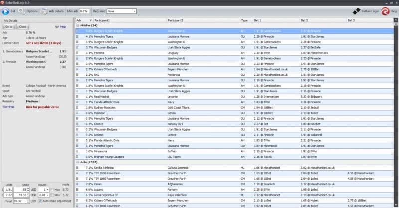 Rebel Betting Surebet Scanner