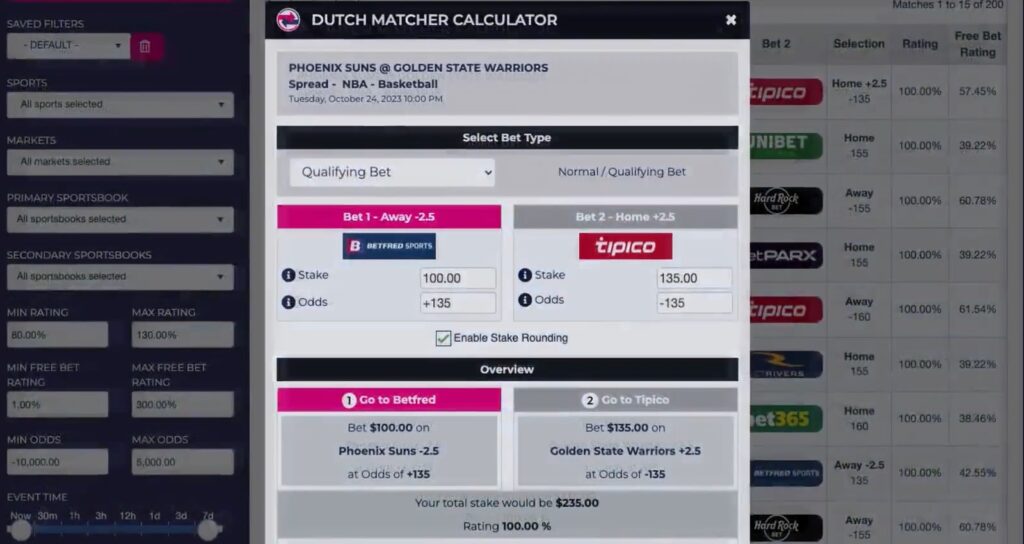 profitduel matched betting calculator tool review usa sports