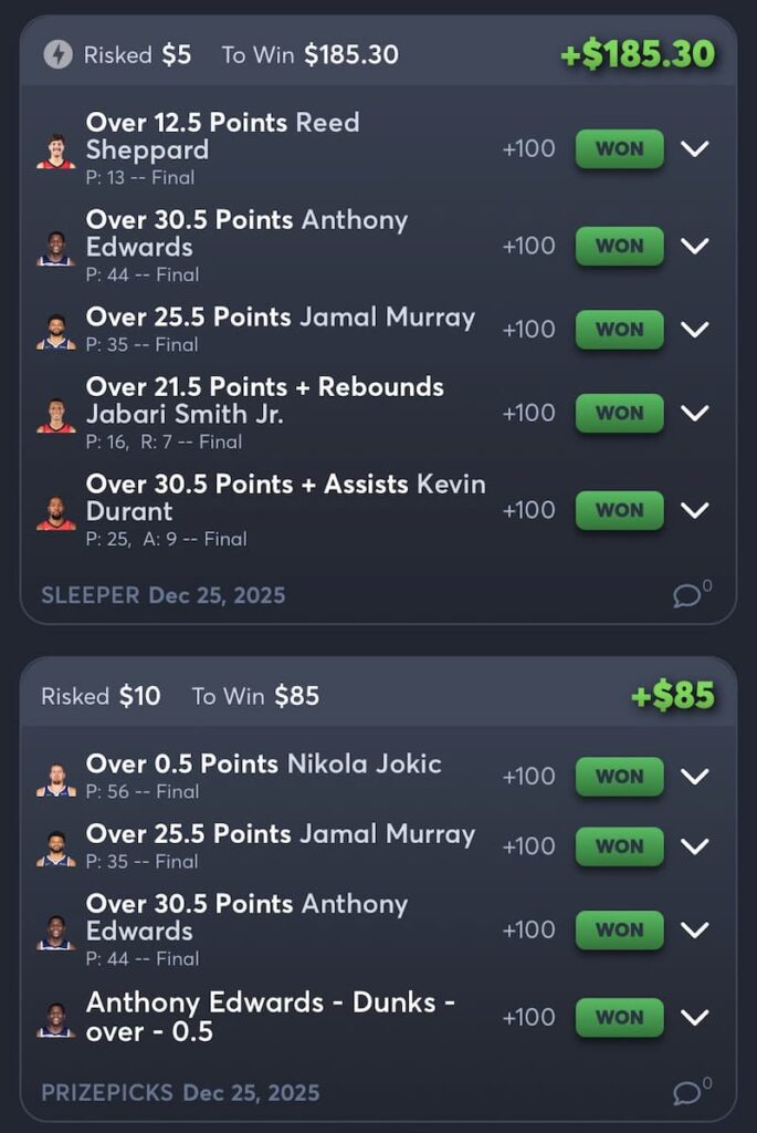 Juice Reel Parlay Builder