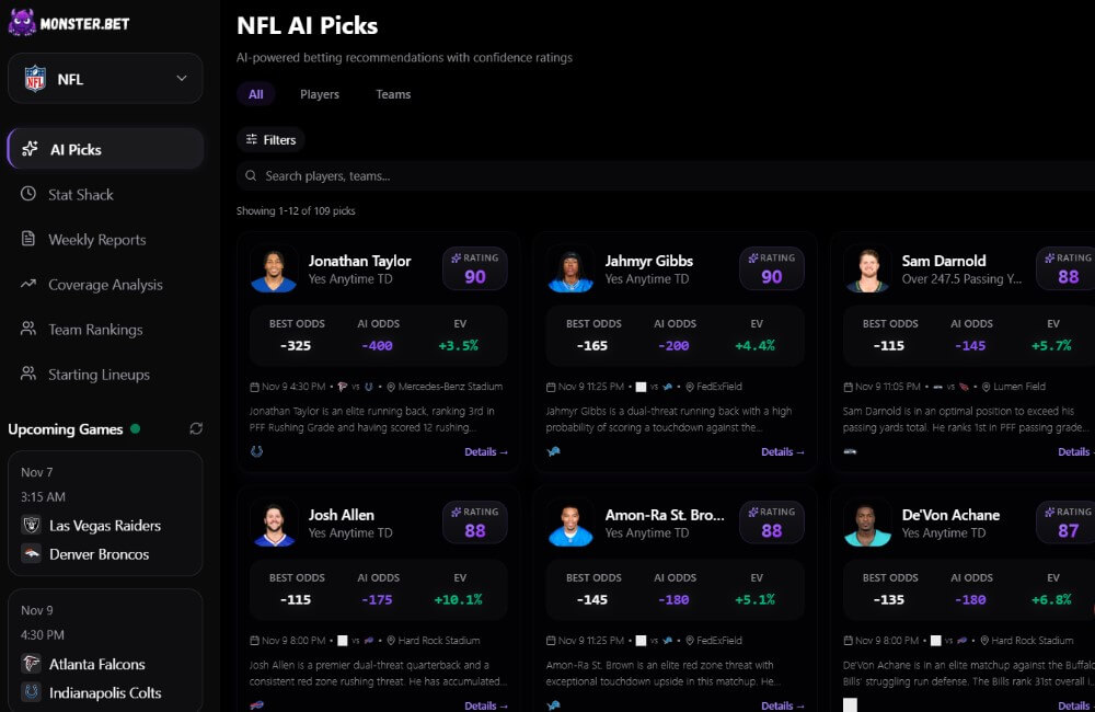 monster bet betting tool ai line shopping clv ev value sports wagers