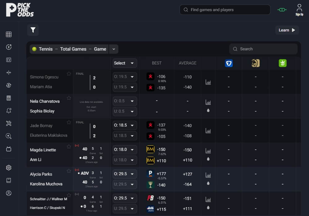 pick the odds betting tool tennis software odds arbitrage ev