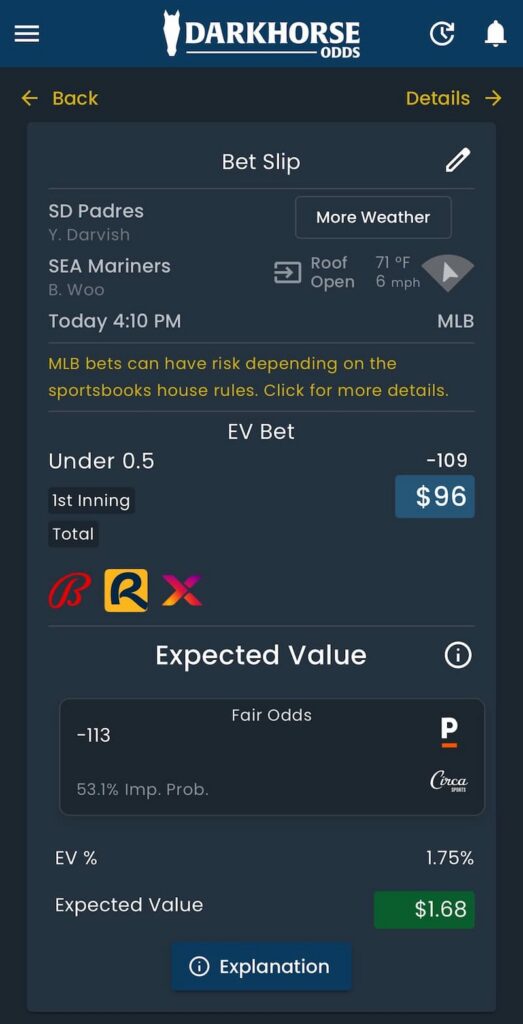 DarkHorse Odds +EV Bet Finder