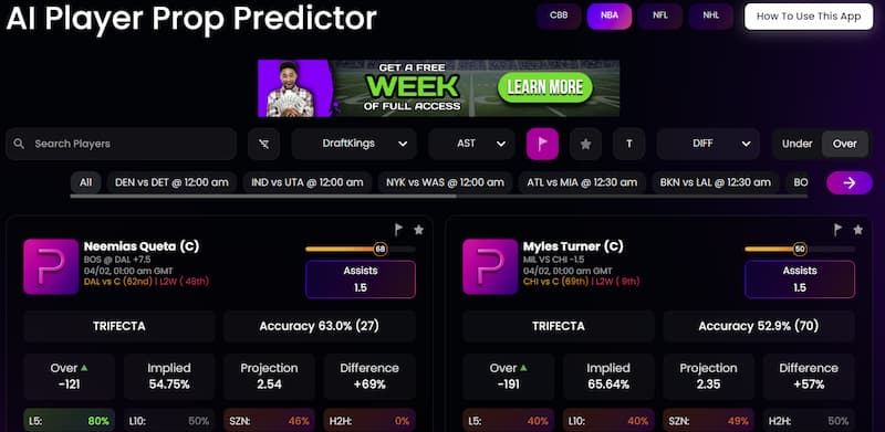PlayerProps.AI Player Prop Predictor