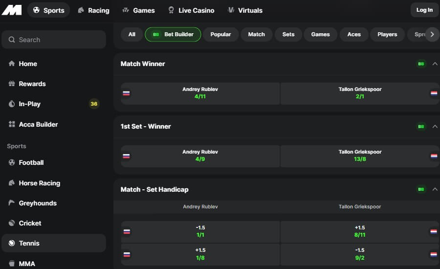 midnite bet builder acca sports betting bookie review