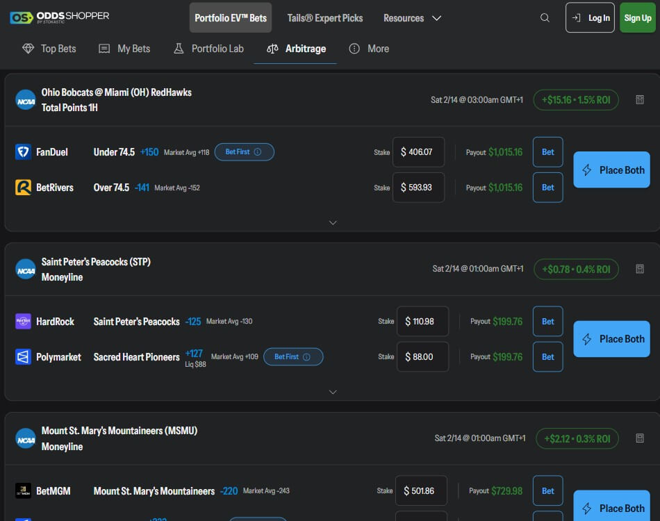 oddsshopper arbitrage bets nba betting tools hedge bets bankroll management