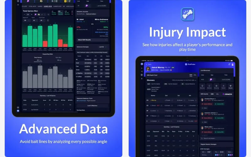 pickfinder betting software analysis player props dfs sportsbook