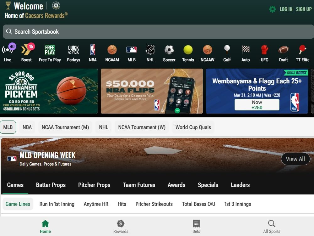 caesars sportsbook bonus sport betting usa boosts parlays live