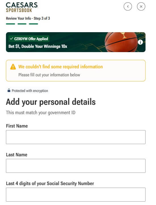 sign up sportsbook steps security ssn verification kyc