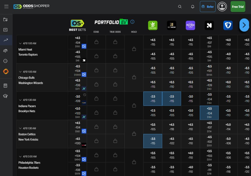 oddsshopper betting tool ev sharp sportsbook devig odds usa