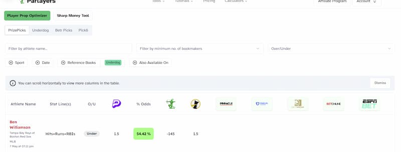 Parlayers Player Prop Optimizer