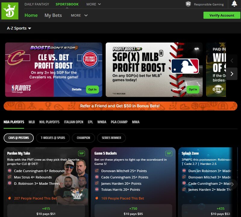 draftkings minimum deposit betting sites 5 1 bonus sgp parlay