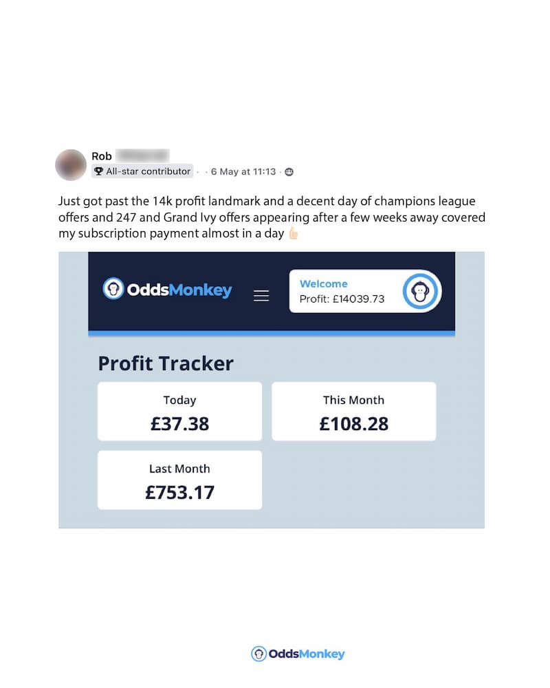 OddsMonkey Profit Tracker