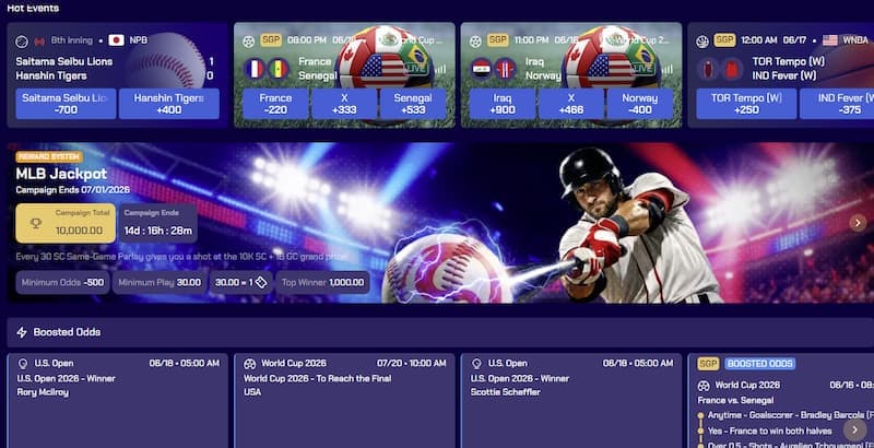 SportZino Sportsbook Homepage