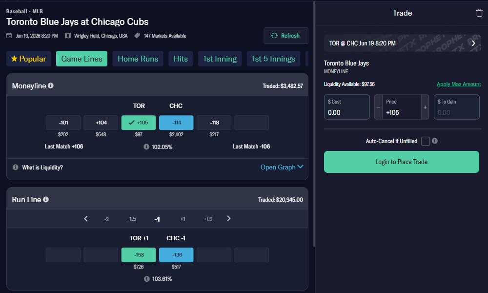prophetx trade market order prices prediction betting app