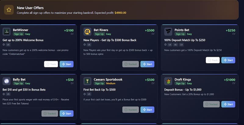OddsMatcher Offers Hub