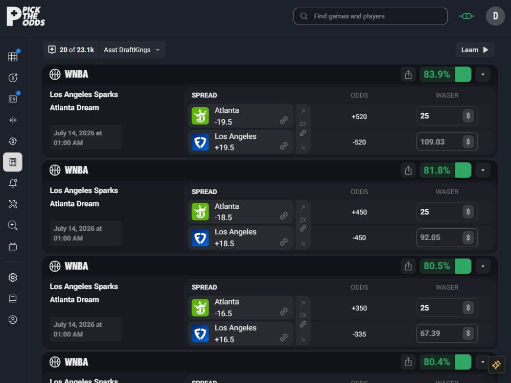 pick the odds pod matched betting filter setup promo conversion assistant mobile apps