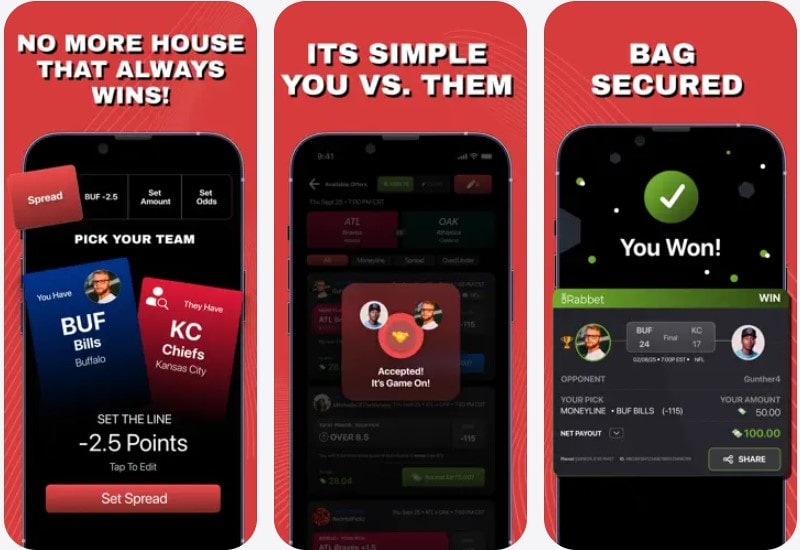 rabbet peer to peer p2p betting app sweepstakes mobile app store android ios