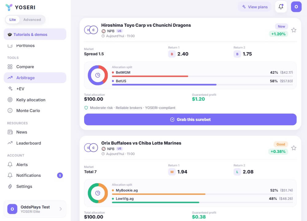 yoseri betting tool arbitrage value software us sportsbook strategy